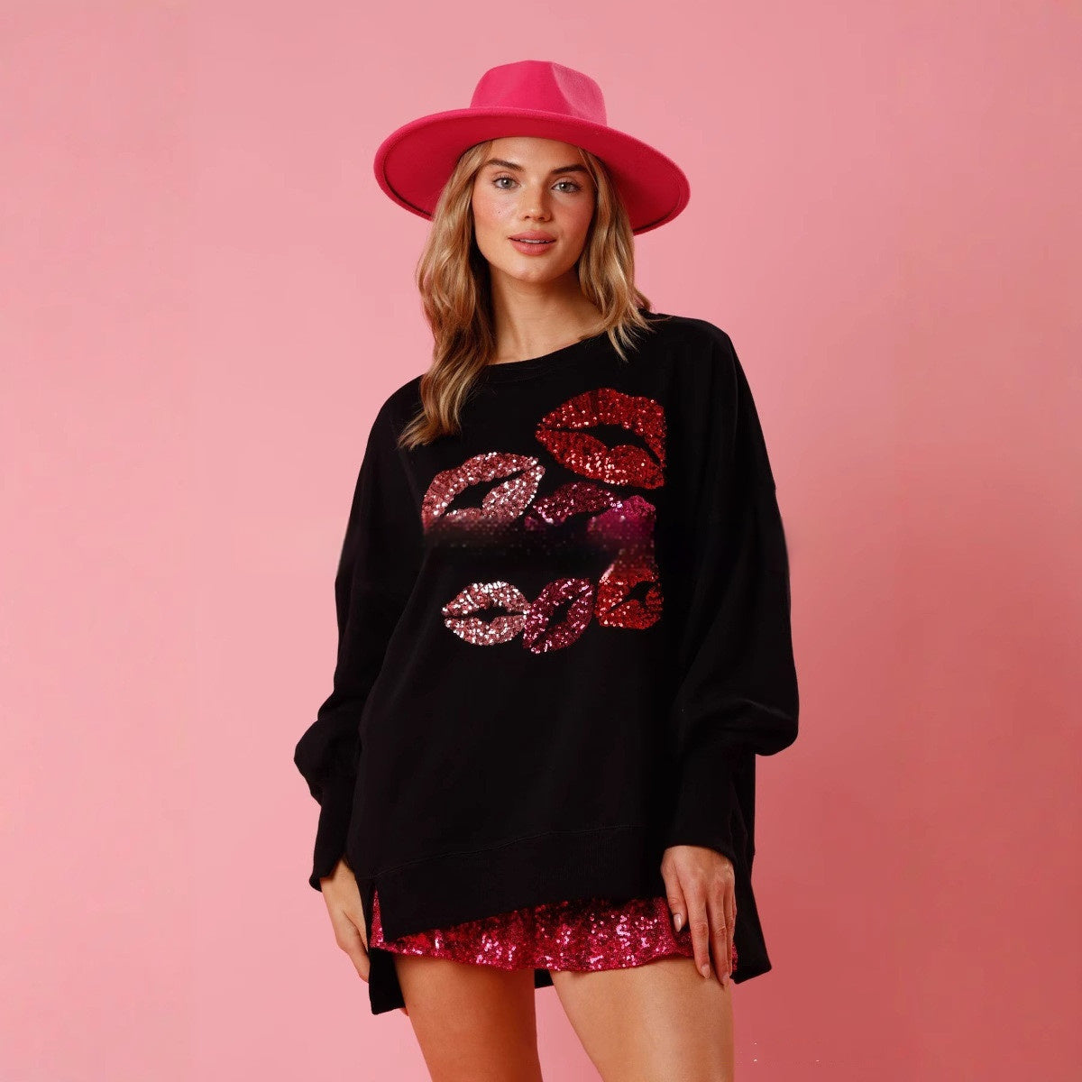 LoveSpark Sequined Kiss Top