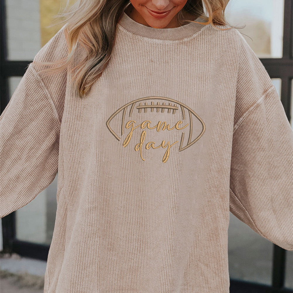 GridIron Luxe Ribbed Sweatshirt