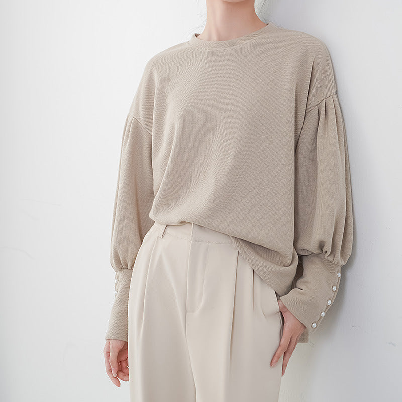 Luméra™ PearlGrace Lantern Sweater