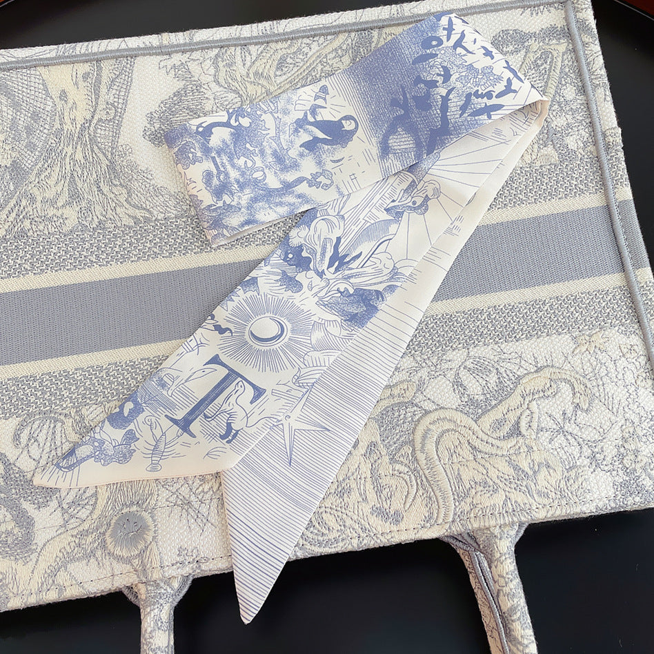 26 Letters Retro Ethnic Bag Silk Scarf