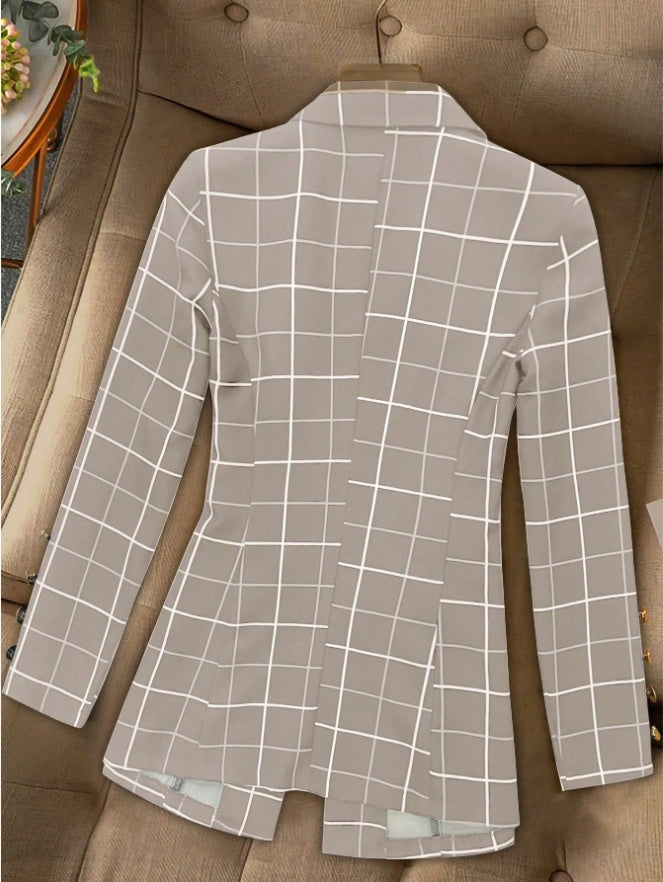 PlaidVerve Button-Up Blazer