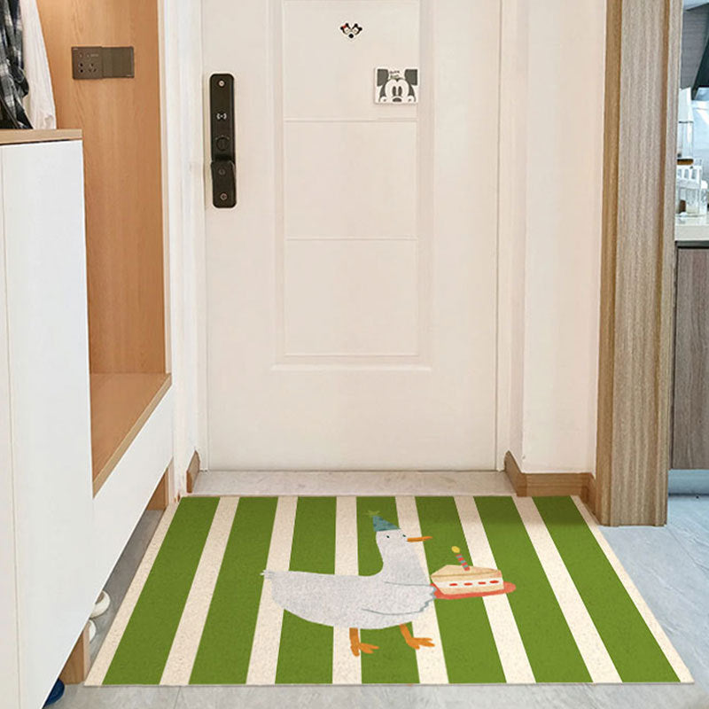 Striped Silk Ring Entrance Door Mat