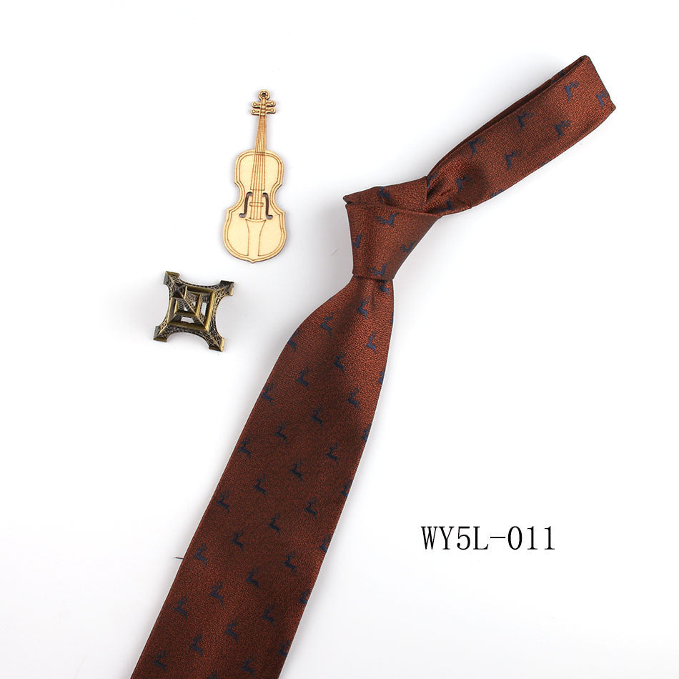 Business Clothing Tie Factory Wholesale Men's Trendy Striped Jacquard Polyester Silk Tie Work Workplace Amazon