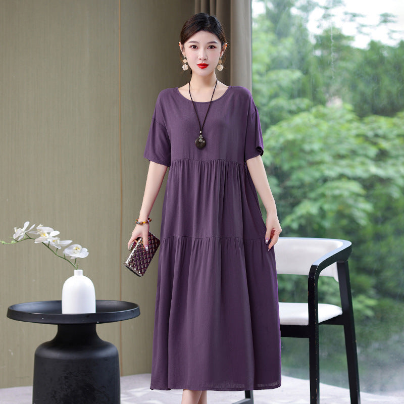 High End Floral Cotton Silk Dress For Women