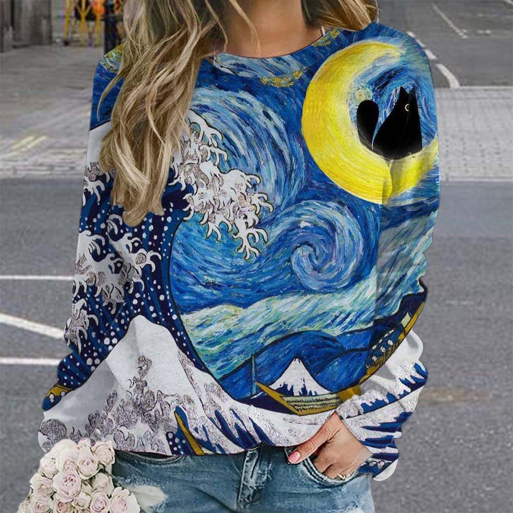 PumpkinCharm Digital Print Sweater