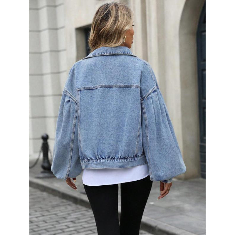 Textrue Embossed Denim Jacket