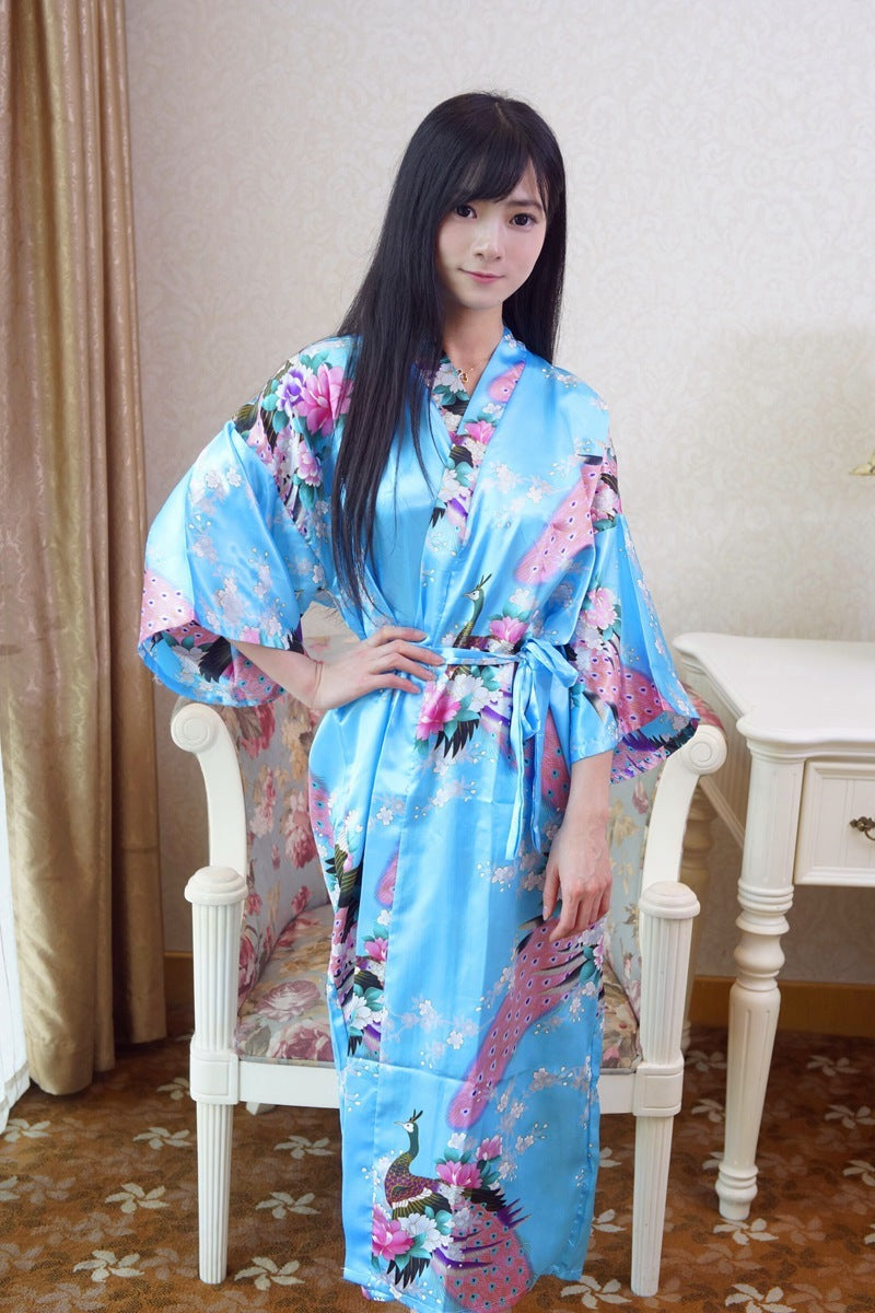 Fashion Sexy Simulation Silk Ladies Nightgown