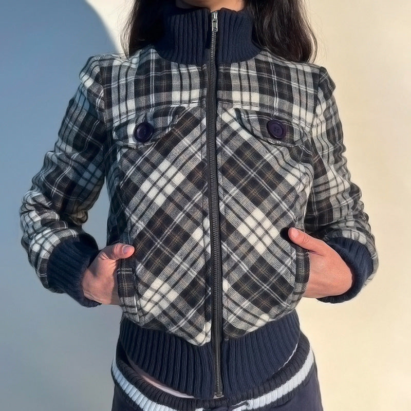 HeritagePlaid Turtleneck Coat