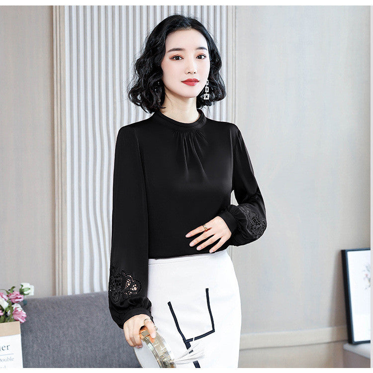 Fashionable Western-style Slim Fit And Thin Silk Embroidered Top