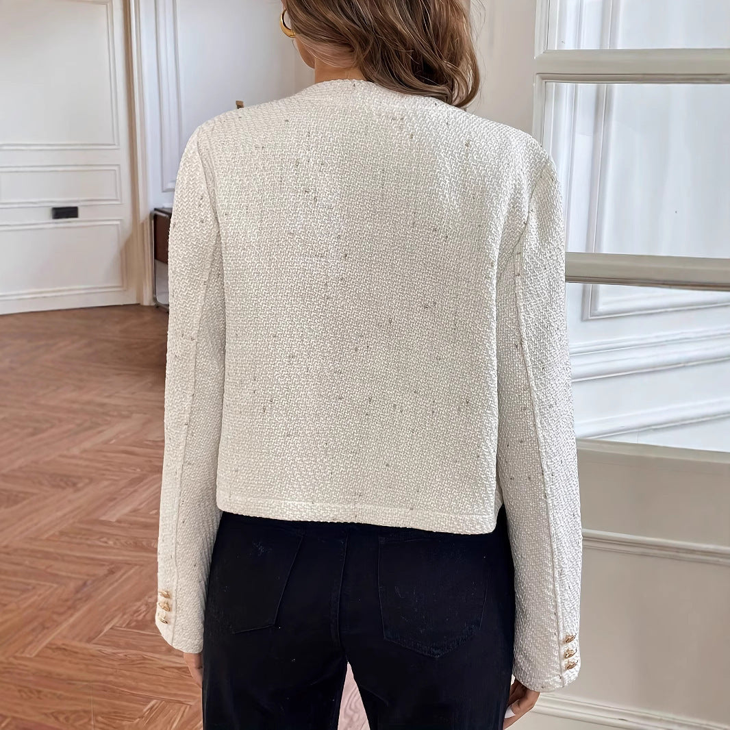 IvoryGrace Slim Wool Elegance Coat