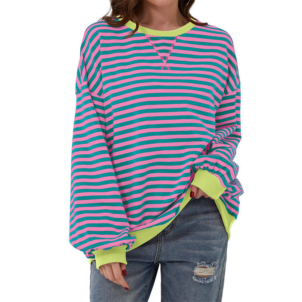 Vivid Stripes Relaxed Sweatshirt