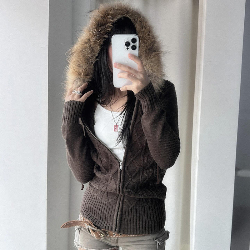 TwistEra Slim Zipper Cardigan