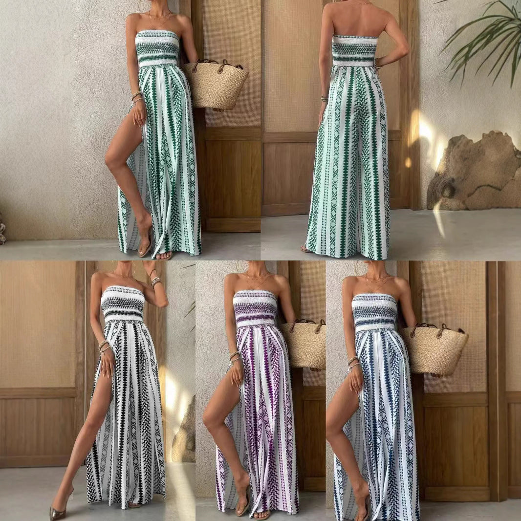 Soleia Print Split-Leg Jumpsuit