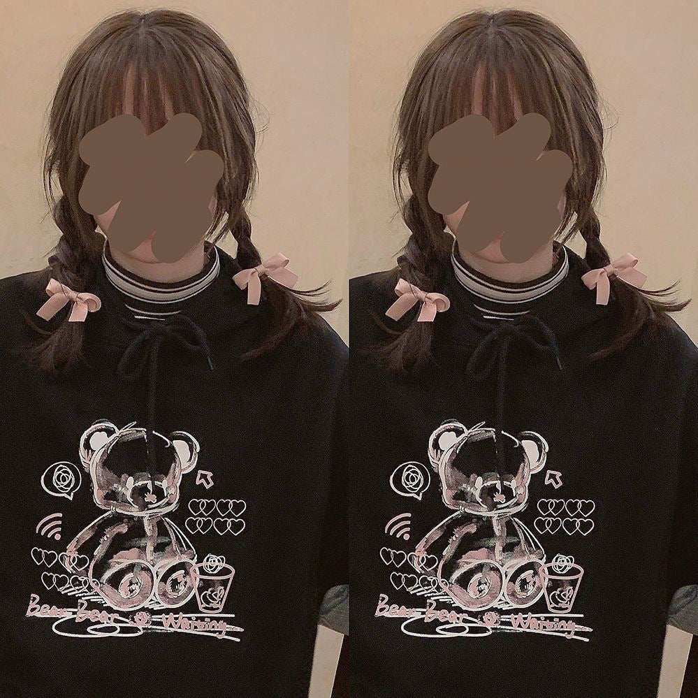 Female Sweet Cool Japanese Cute Graffiti Plush Sweater
