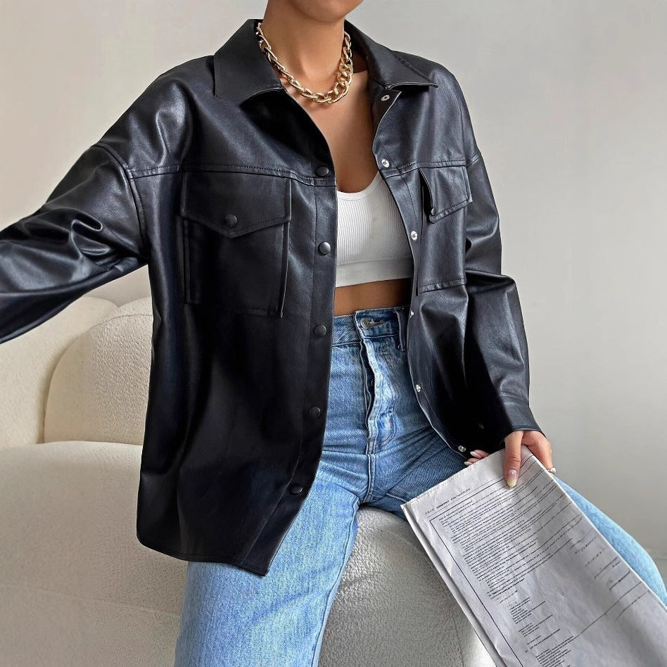 UrbanLuxe PU Pocket Jacket