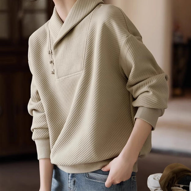 EthniCharm Buckle Lapel Sweater