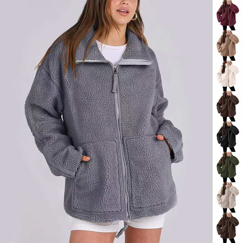 CozyLuxe Zip-Up Fleece Coat