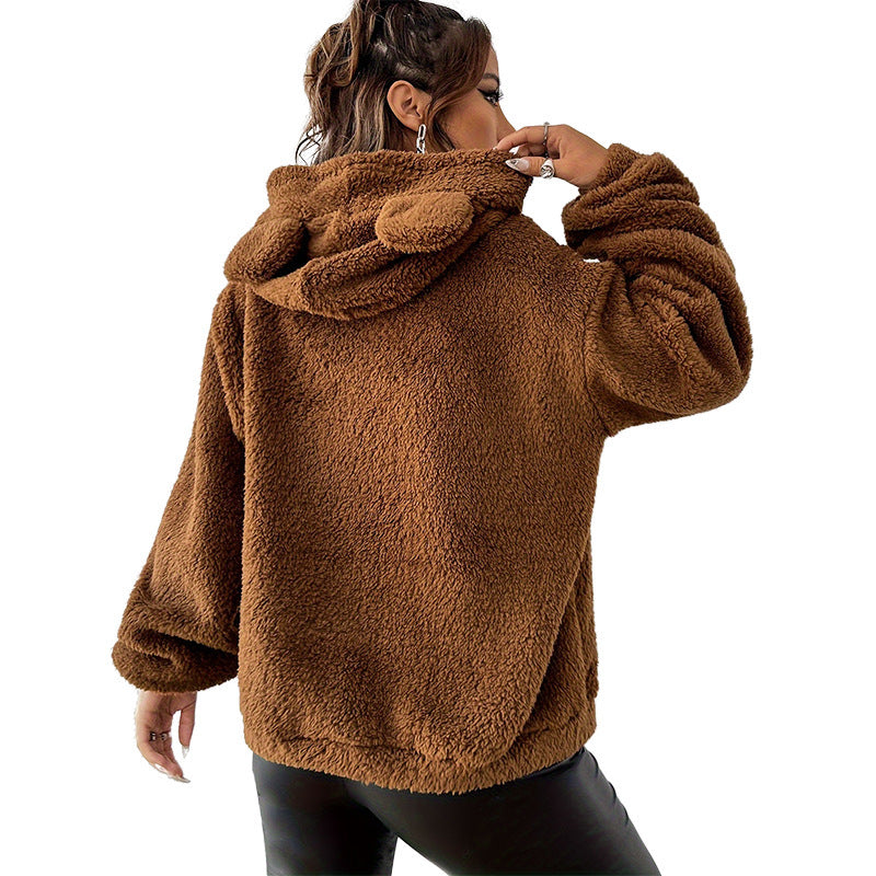 PlushHaven Hooded Coat