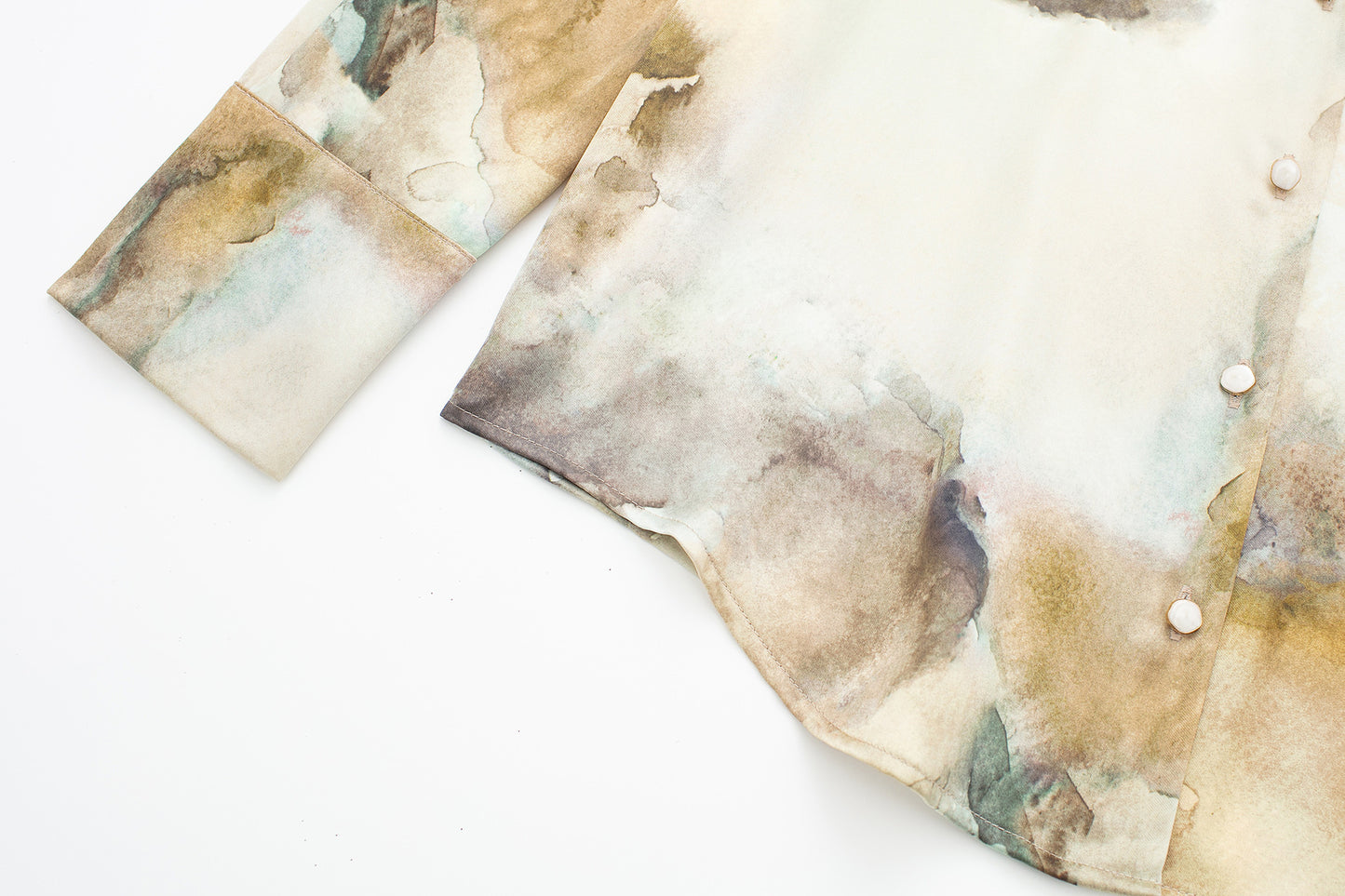 Tie-dyed Silk Satin Texture Shirt Silk Satin Texture Skirt