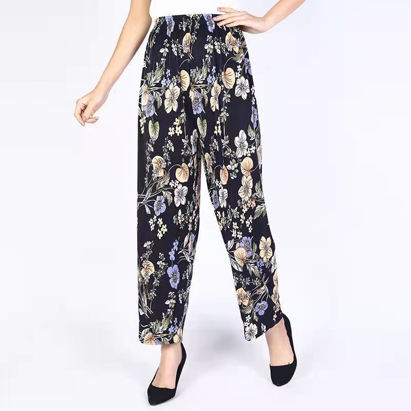 Women's Fashion Loose Casual Ice Silk Stretch Nine-quarter Pants