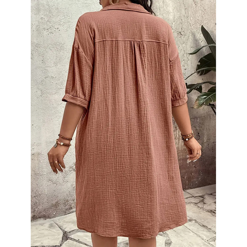 Coastal Ease Cotton Shirt Dress