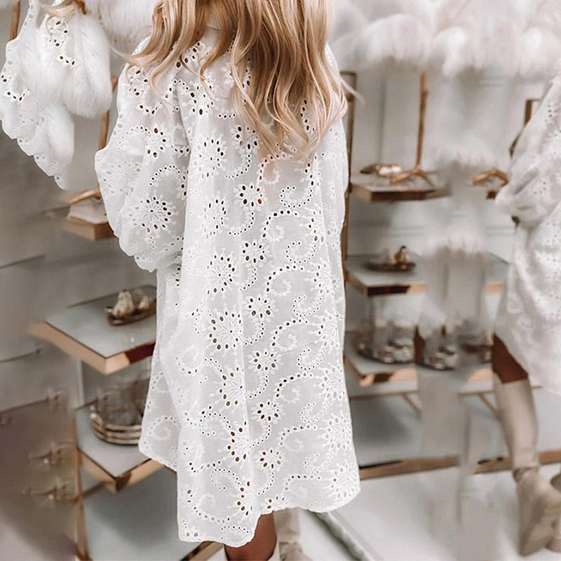 PetalWhisper Eyelet Blouse