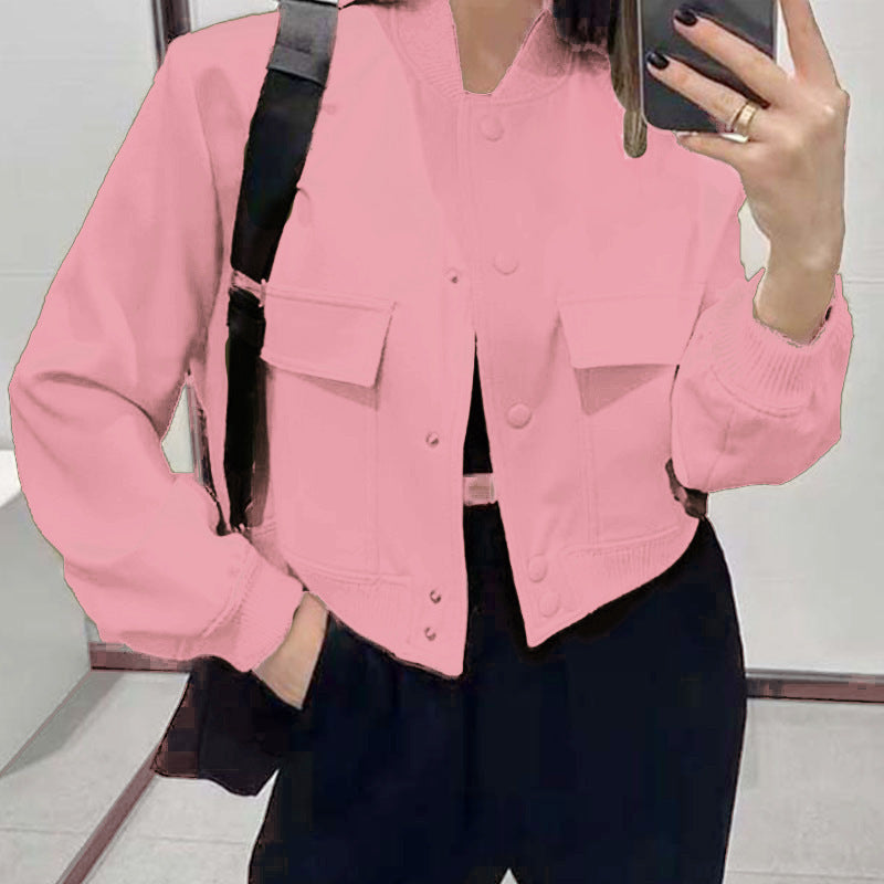 UrbanEase Stand-Collar Pocket Coat