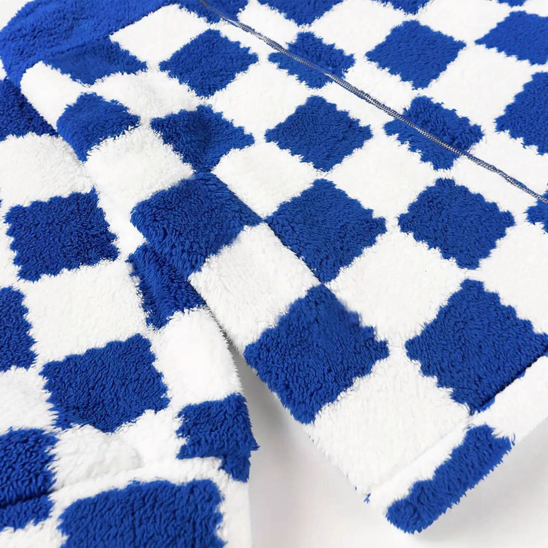 PlaidEase Warm Zipper Coat