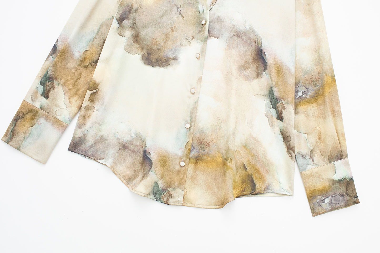 Tie-dyed Silk Satin Texture Shirt Silk Satin Texture Skirt