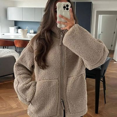 CozyLuxe Zip-Up Fleece Coat