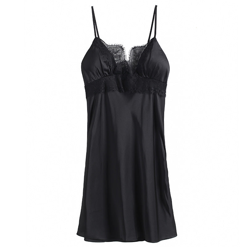 Thin Ice Silk Sexy Nightdress With Comfortable Satin