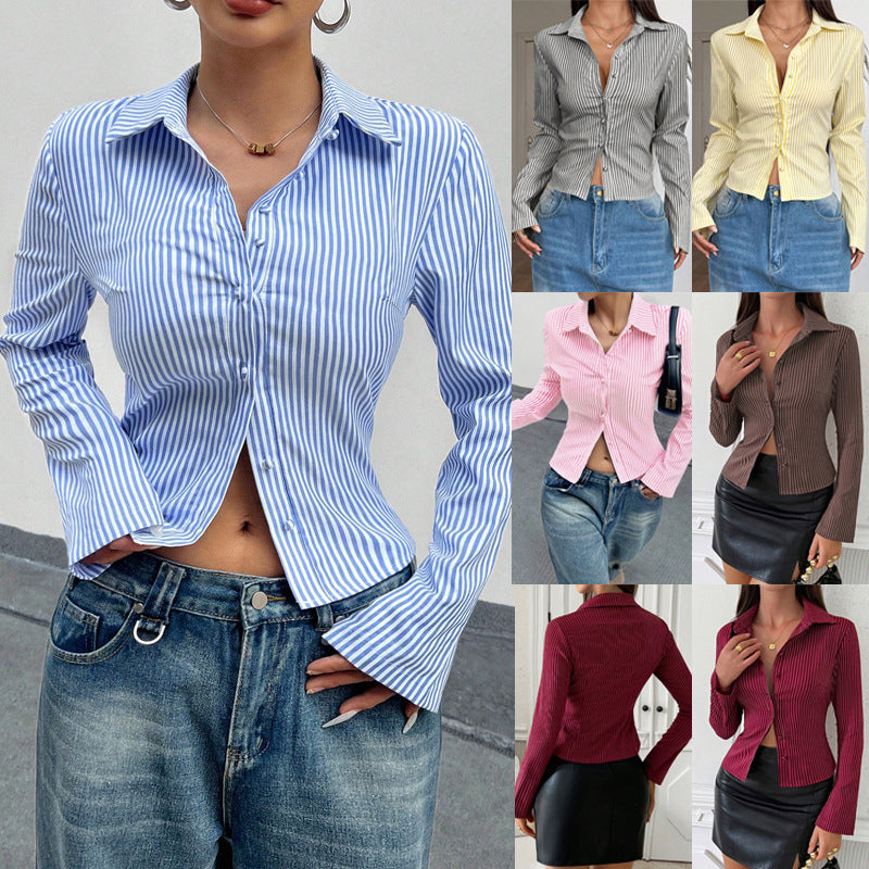 Stravelle Stripe V-Neck Shirt