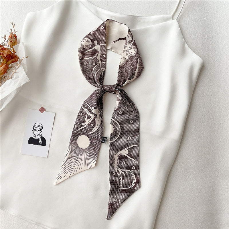 Women's Fashion Creative Letters Silk Scarf