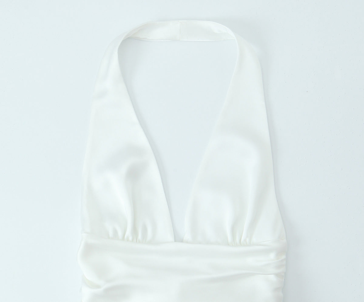 French Fashion Silk Satin Sexy Sling Dress