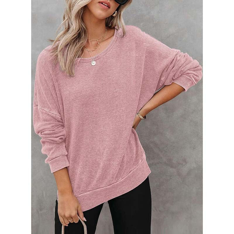 WaffleEase Side-Slit Pullover
