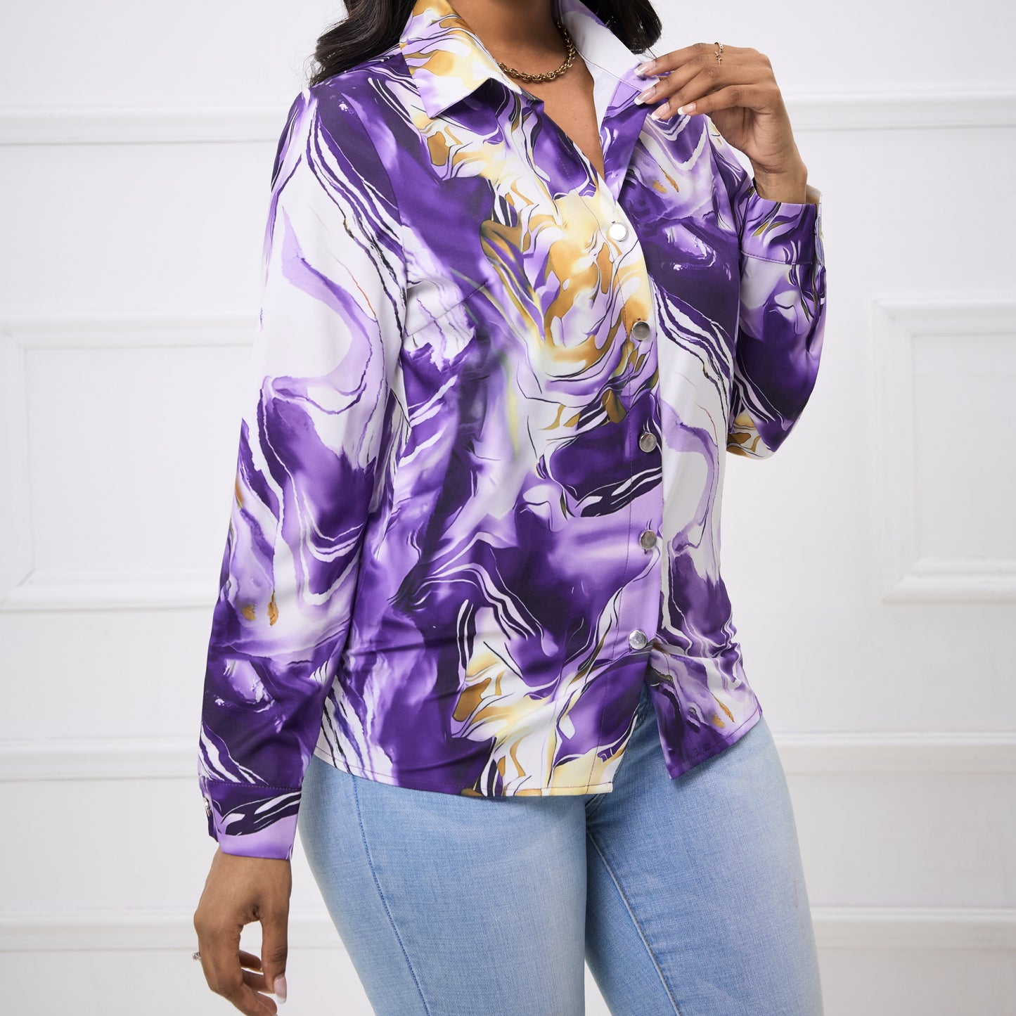 PrintVerve Collared Blouse