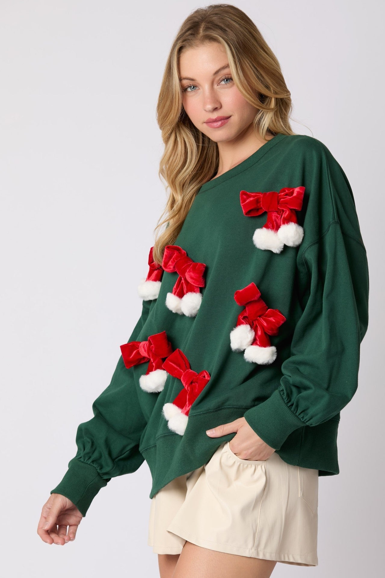 FestiveBow Casual Sweatshirt
