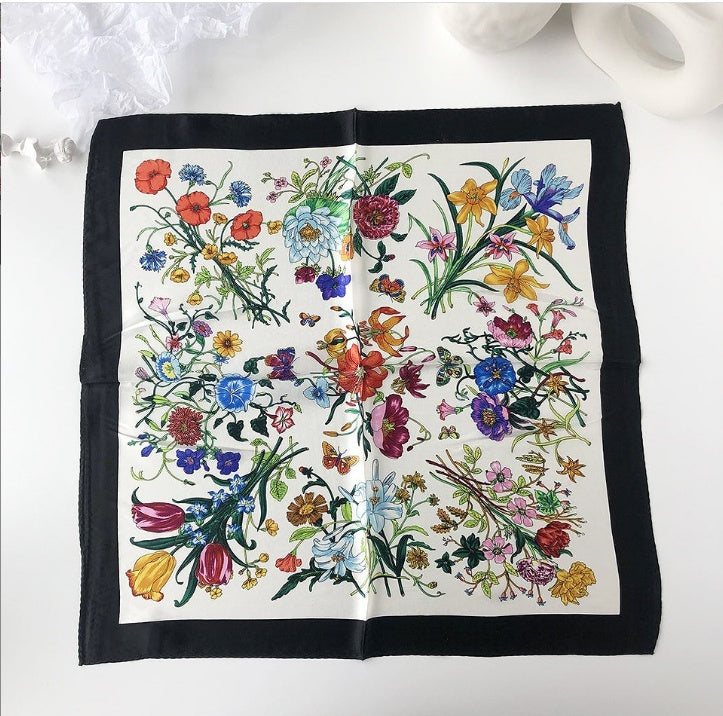 Fashion Simple Women's Silk Floral Scarf