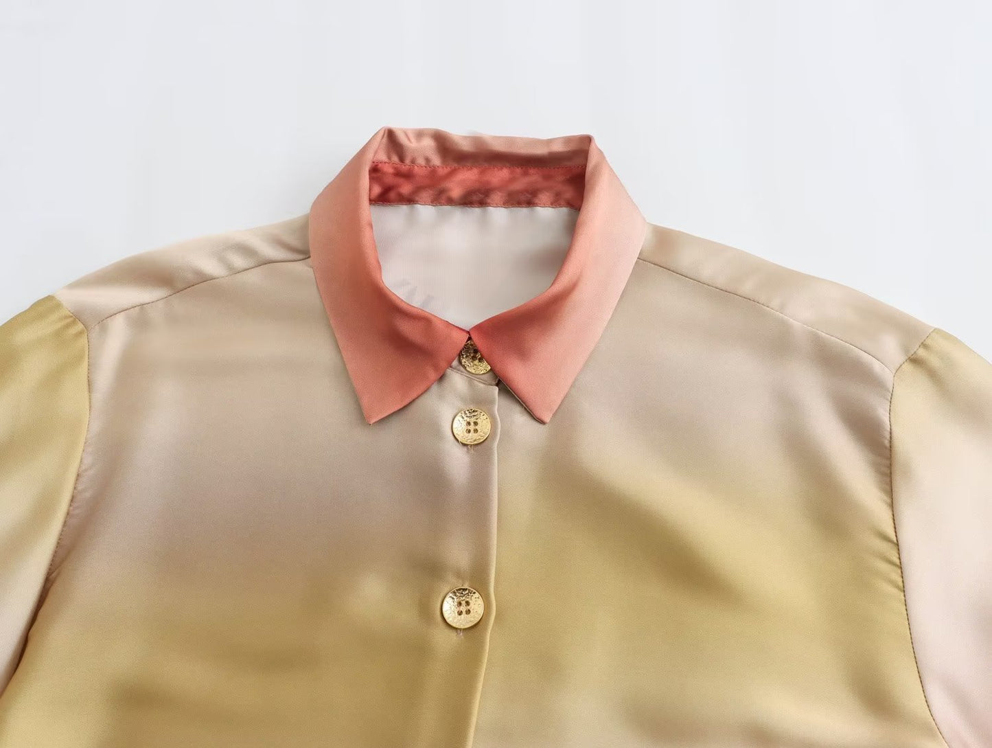 Tie-dyed Shirt Silk Satin Skirt