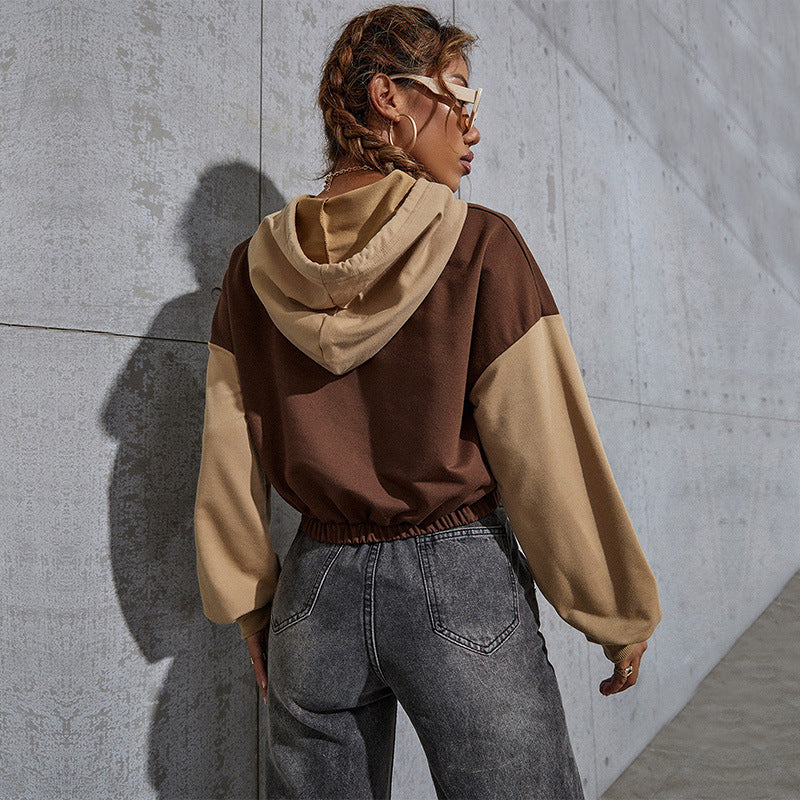 VibeSplit Cropped Hooded Sweater