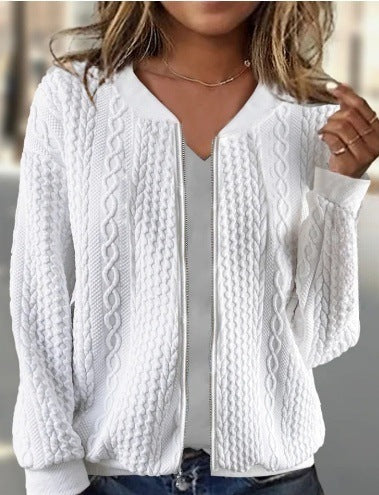 EleganceWeave Jacquard Short Coat