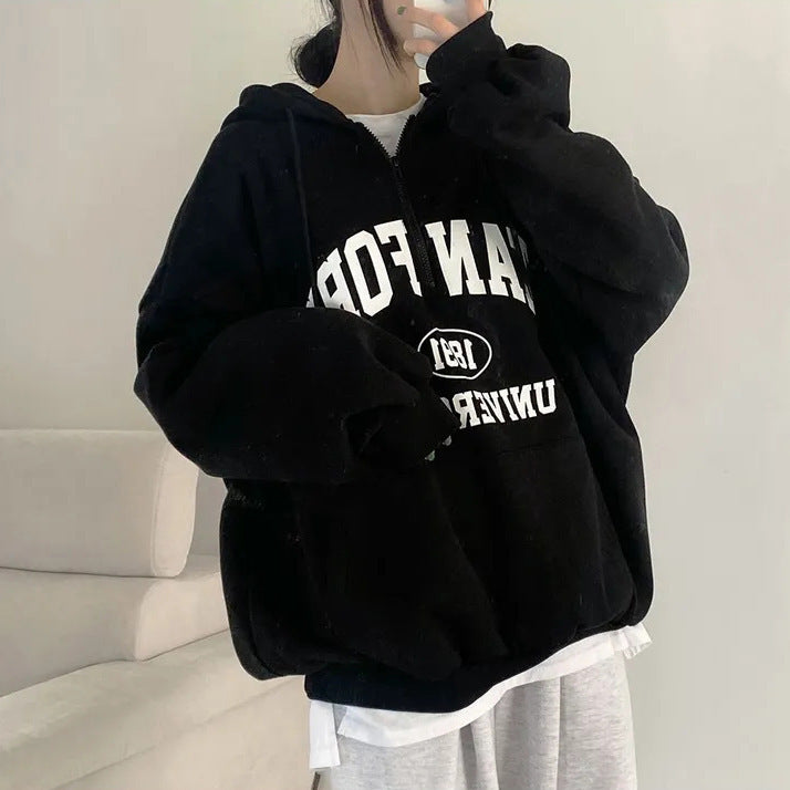 LetterEase Fleece Zip Sweater