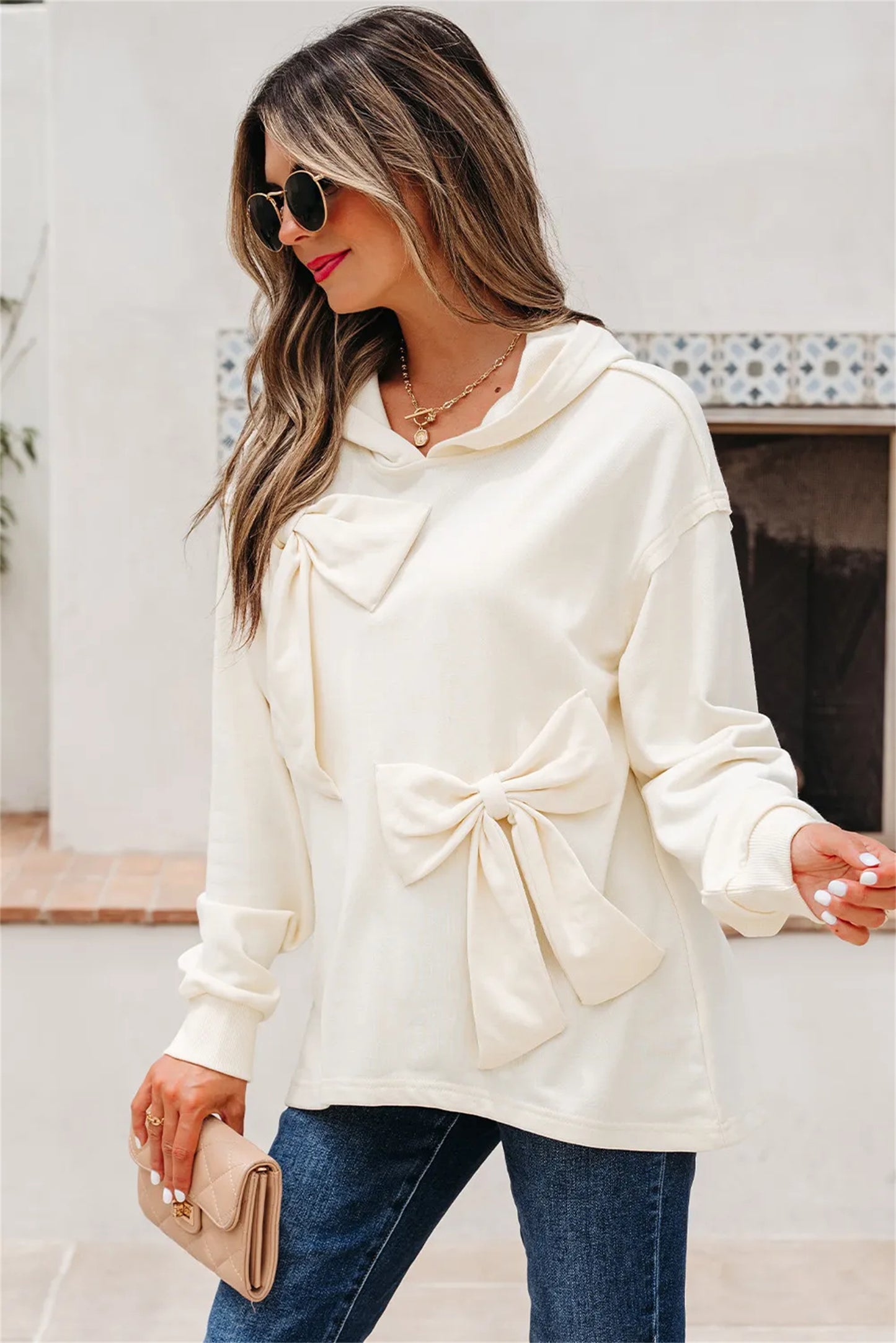 SnowCharm Bow Hoodie