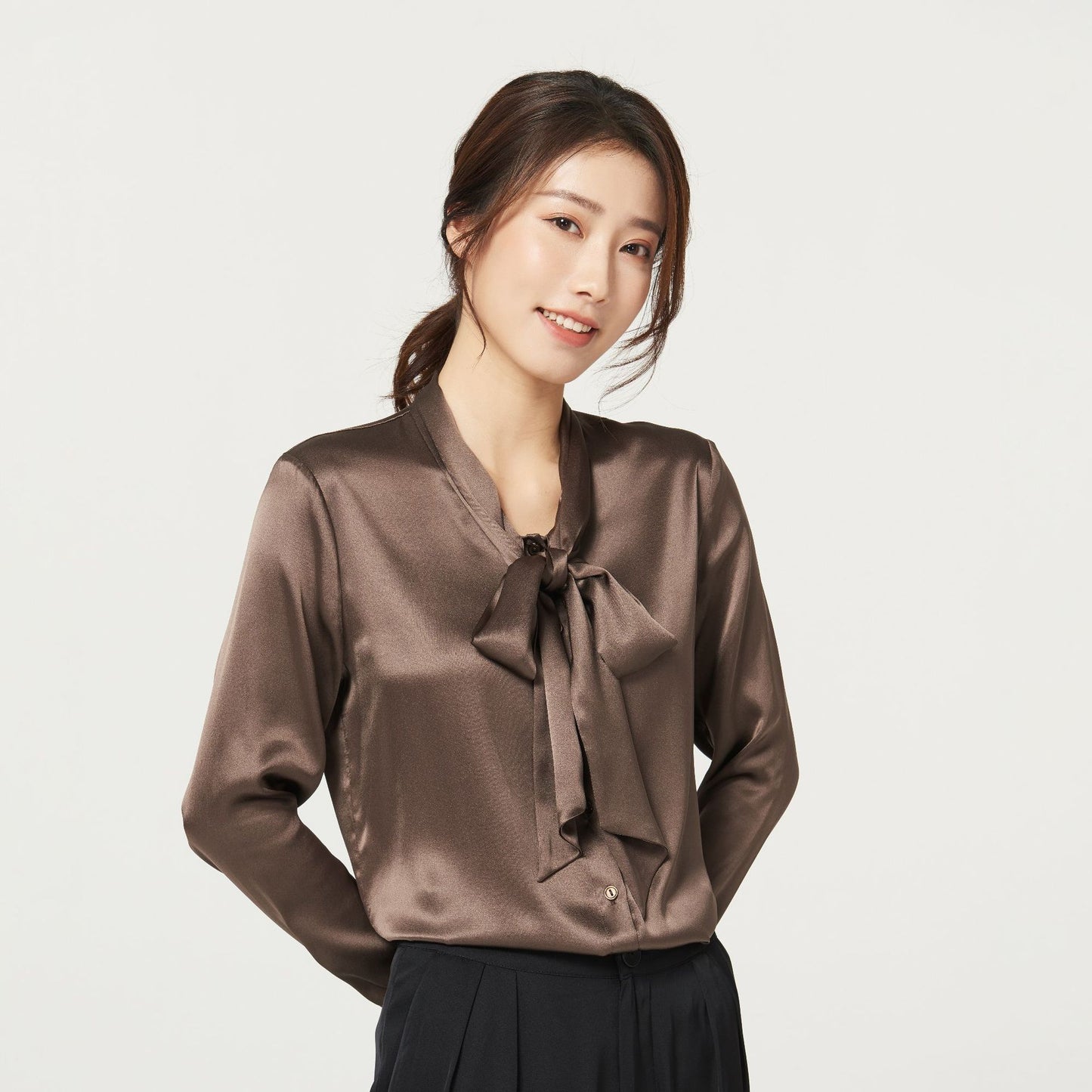 Women's Long Sleeve Silk Silk Shirt