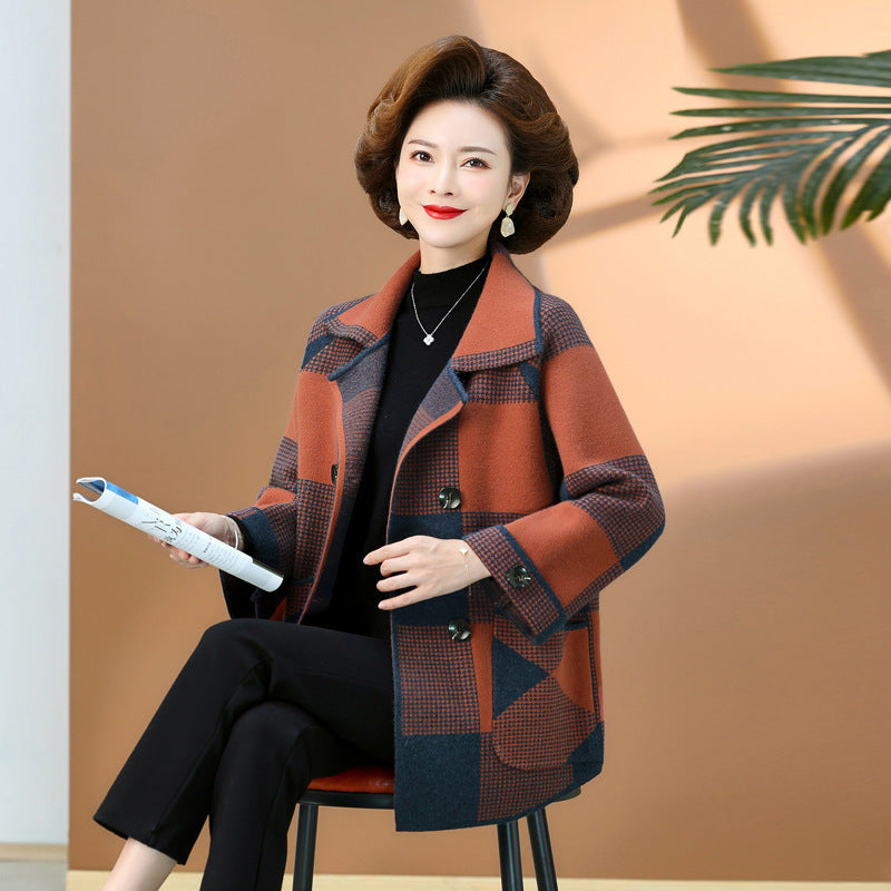 Checks & Charm Knitted Cardigan Coat