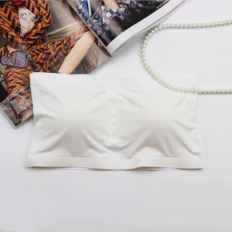 Summer White Ice Silk Seamless Belt Chest Pad