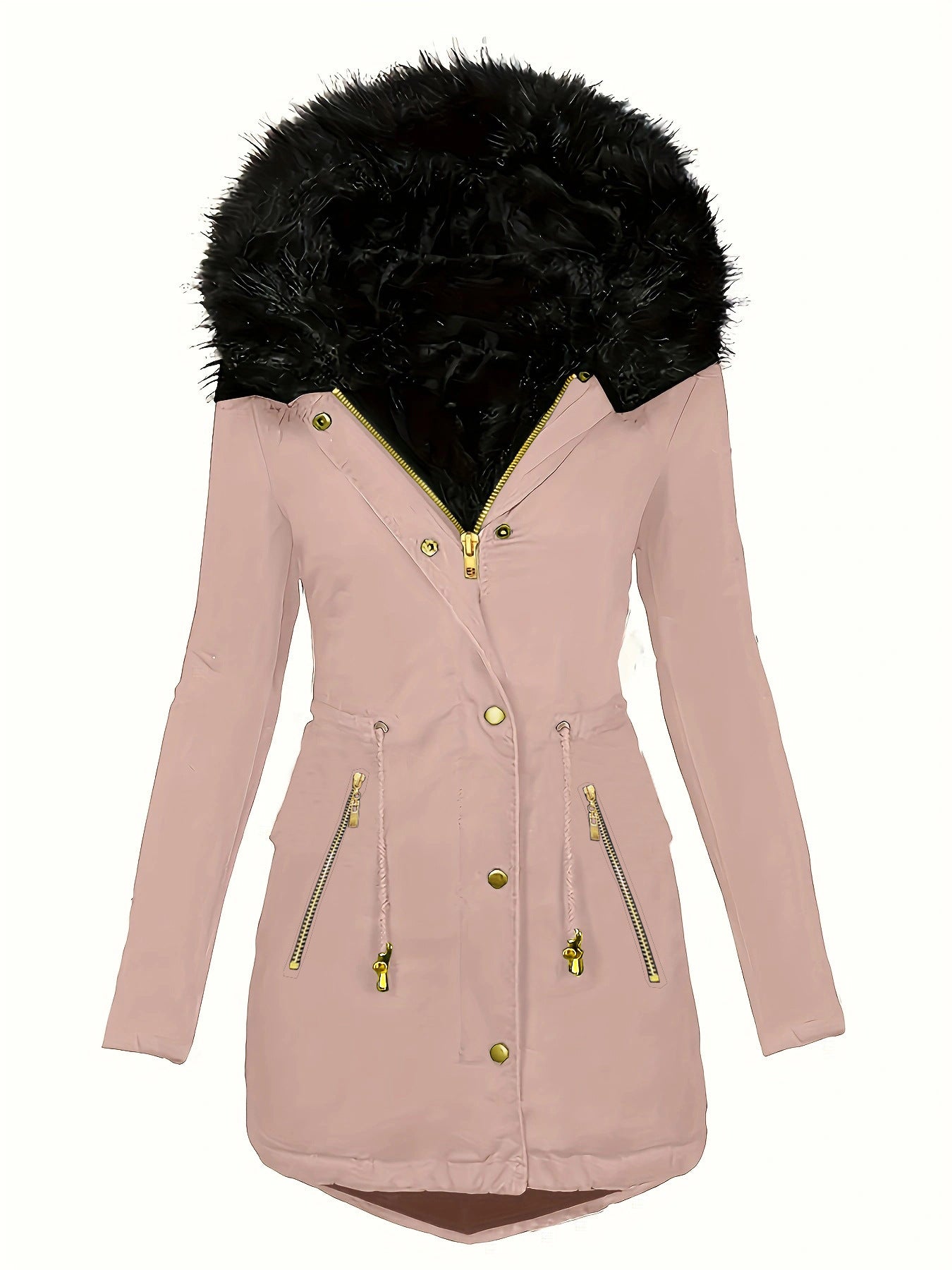LuxeFur Oblique Zip Coat