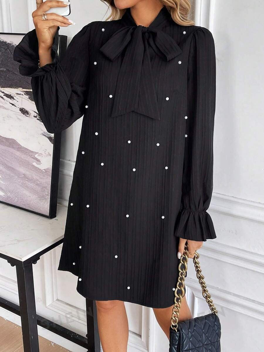 The Amelisse Pearl-Tie Dress
