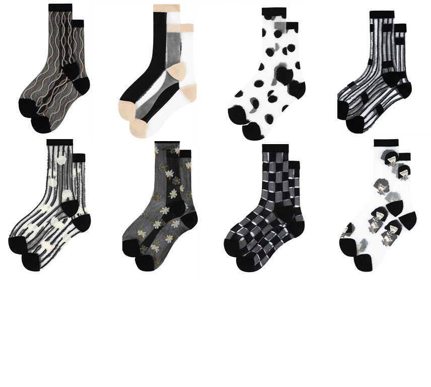 Crystal Silk Stockings Breathable Tube Socks