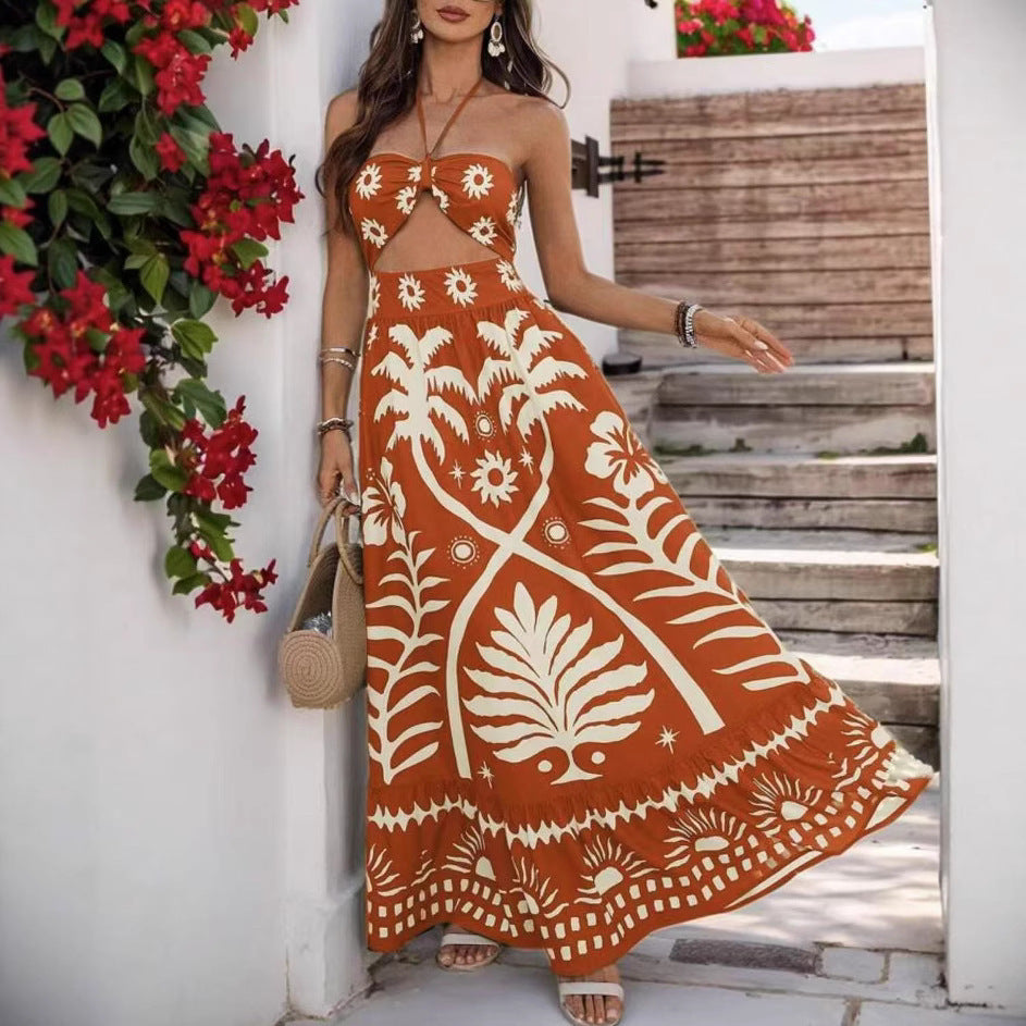 Saffron Bloom Halter Dress